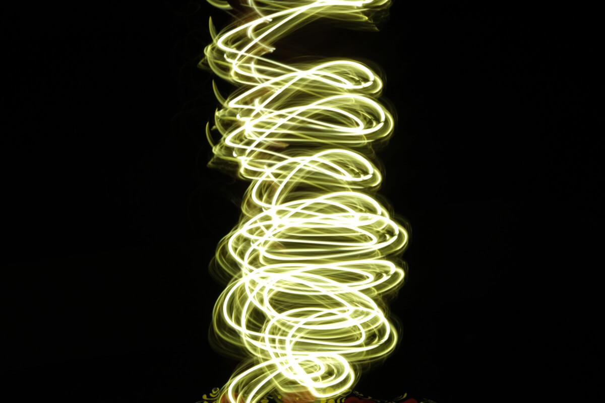 a lit up coil wound loosely